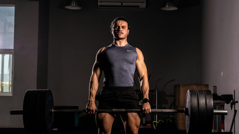 testosterone and bone-density: Man Lifting a Barbell