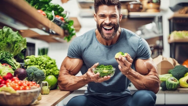 A man eating testosterone boosting food